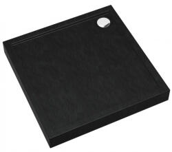 Leziter Fat black 80x80 cm szögletes fekete akril zuhanytálca, 12 cm magas (DAVID80)