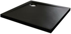 Leziter Slim Black szögletes alacsony fekete akril zuhanytálca 80x80 cm, 4, 5 cm magas (CEZAR80)