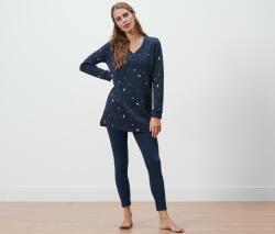 Tchibo Női pizsama leggings Felsőrész: sötétkék, nyomott mintával Sötétkék nadrág S 36/38