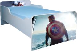  Patut Captain America pentru baieti 130x60 cm cu sertar ptv3302 (PTV3302)