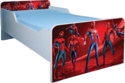 Pat baieti 2-6 ani Spiderman 4 cu saltea inclusa 130x60 cm si sertar ptv3344 (PTV3344)
