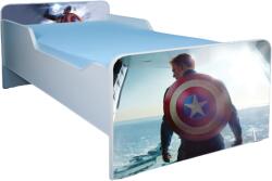 Pat baieti 2-6 ani Captain America 130x60 cm fara sertar ptv3301 (PTV3301)
