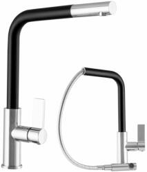  BASE csaptelep, kihúzható zuhanyfejes matt fekete - UTOLSÓ DARAB (BSE-BK)