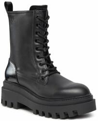 Calvin Klein Jeans Trappers Calvin Klein Jeans Chunky Boot Laceup Lth Mg Sat YW0YW01285 Negru