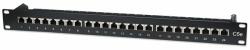 Manhattan 513487 Patch panel - CAT5e FTP árnyékolt patch panel, 24 portos, 1U, Fekete (513487)