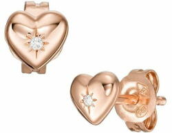 Fossil Romantikus bronz szív fülbevaló kristályokkal JFS00609791 - mall