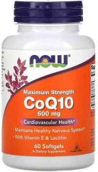 NOW CoQ10 (Coenzima Q10) 600 mg with Lecithin Vitamin E, Now Foods, 60 softgels