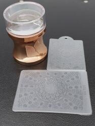 Global Fashion Set stampila unghii din silicon cu matrita, bronze