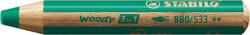 STABILO Színes ceruza, kerek, vastag, STABILO "Woody 3 in 1", sötétzöld (TST880533) - bestoffice