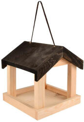 Esschert Design Felakasztható fa madáretető, fekete tetővel, 23 cm (FB463)