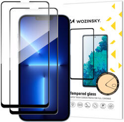 Wozinsky 2x edzett üveg teljes felületen ragasztós szuper kemény képernyővédő teljes fedett keretes tokbarát iPhone 13 Pro / iPhone 13 fekete