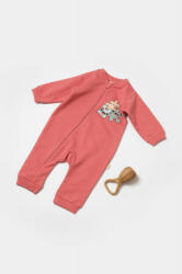 BabyJem Salopeta cu fermoar, two thread, babycosy, 100% bumbac organic, rose (marime: 6-9 luni)
