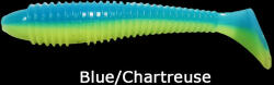 Basic Lures Spiralis Fat 4" / Blue/Chartreuse gumihal