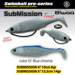 Biwaa SUBMISSION 4" 10cm 01 Blue Chrome gumihal