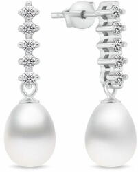 Brilio Silver Bájos ezüst fülbevaló gyönggyel és cirkónium kövekkel EA950W - mall