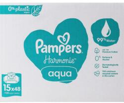 Pampers Șervețele umede pentru copii, 15x48 buc - Pampers Harmonie Aqua Baby Wipes 15 x 48 buc