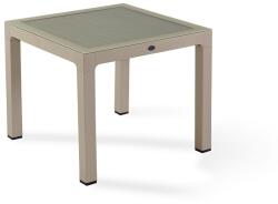 Wood 90 Famintázatú Műanyag Asztal Edzettüveg Asztallap Cappucino