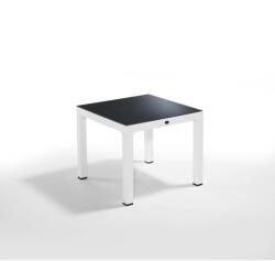 Wood 90 Famintázatú Műanyag Asztal Fehér Üveg Asztallap