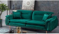  London 3 személyes kanapé Ágyazható Zöld Bársony Szövettel