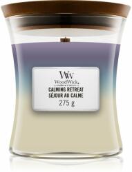 WoodWick Trilogy Calming Retreat lumânare parfumată cu fitil din lemn 275 g