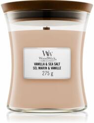 WoodWick Vanilla & Sea Salt lumânare parfumată cu fitil din lemn 275 g