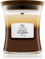 WoodWick Trilogy Café Sweets lumânare parfumată cu fitil din lemn 275 g