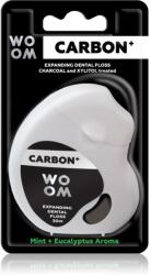 WOOM Carbon+ Dental Floss ata dentara cerata neagră 30 m