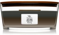 WoodWick Trilogy Cozy Cabin lumânare parfumată cu fitil din lemn (hearthwick) 453.6 g