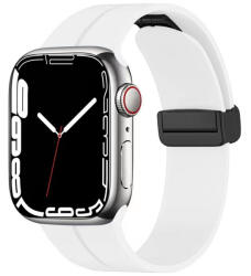 4wrist Szilikon szíj mágneses csattal Apple Watch-hoz 42/44/45/49 mm - White