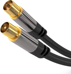PremiumCord TV antenna HQ patch kábel M/F 75Ohm (135dB) 4x árnyékolva 3m (kjqiec3)
