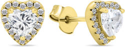 Brilio Silver Romantikus aranyozott fülbevaló cirkónium kövekkel Szív EA574Y