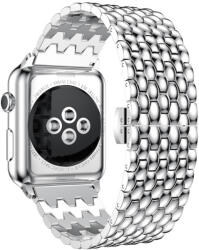 4wrist Sárkány mintázatú acél szíj Apple Watch-hoz 42/44/45/49 mm - Silver