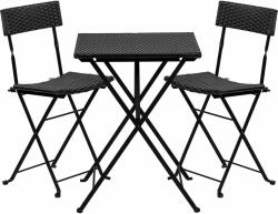 STILISTA Set de polirattan Stilista Garden, negru, 2 scaune + masă (30050256)