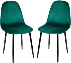 Kring Miles szék, 2 darab, textil anyag, Smaragd zöld