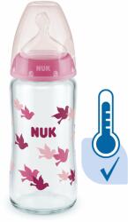 Nuk FC+ üveg cumisüveg hőmérséklet jelzővel 240 ml, rózsaszín (BABY20611b)