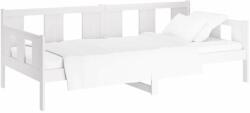 vidaXL Fehér tömör fenyőfa kanapéágy 90 x 190 cm (820278) - pepita