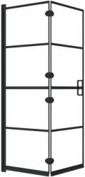 vidaXL Fekete esg zuhanykabin összecsukható ajtóval 100 x 140 cm (150744)