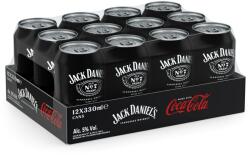 Jack & Coke Coca Cola és Jack Daniel's Tennessee Whiskey alkoholos szénsavas üditőital, 5%, 12x0.33l