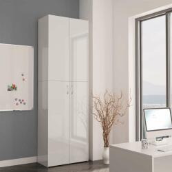 vidaXL Magasfényű fehér forgácslap irodai szekrény 60 x 32 x 190 cm (800303)