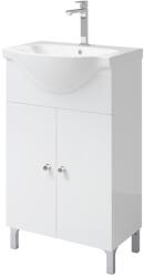 Kring fürdőszobai szekrény, 2 ajtó és kerámia mosdó, 49 x 85.5 x 39 cm, fényes fehér
