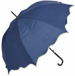  CLEEF. JZUM0058BL Pöttyös esernyő hullámos szélű, átmérő 98cm, kék (VI872o898oo4332)