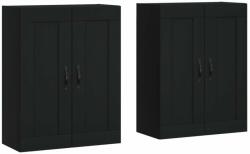 vidaXL 2 db fekete szerelt fa falra szerelhető szekrény (3198010) - pepita