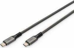ASSMANN DB-300443 USB-C apa - USB-C apa 4.0 Adat és töltő kábel - Fekete (1m) (DB-300443-010-S)