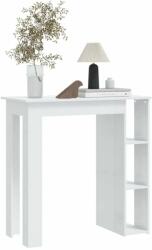vidaXL Magasfényű fehér forgácslap bárasztal polccal 102x50x103, 5 cm (809464) - pepita
