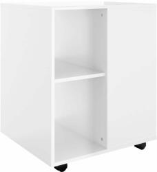 vidaXL Magasfényű fehér forgácslap kerekes szekrény 60 x 53 x 72 cm (808464)