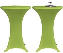 vidaXL 2 db 80 cm-es sztreccs asztalterítő zöld (131433) - vidaxl