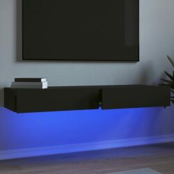 vidaXL 2 db fekete TV-szekrény LED-lámpákkal 60 x 35 x 15, 5 cm (842889) - vidaxl