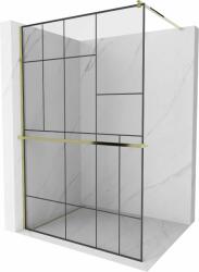 Mexen Kioto+ Walk-in Zuhanyfal - 120x200 cm - Fekete/Arany (5907709177574)
