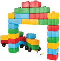 Pilsan Jucarie Pilsan Cuburi de construit Brick Blocks and Car Set 43 piese (PL-03-251) - ejuniorul
