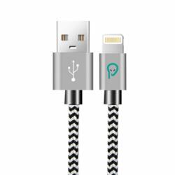Spacer Cablu USB 2.0-A la iPhone Lightning T-T 1m Alb/Negru, Spacer SPDC-LIGHT-BRD-ZBR-1.0 (SPDC-LIGHT-BRD-ZBR-1.0)